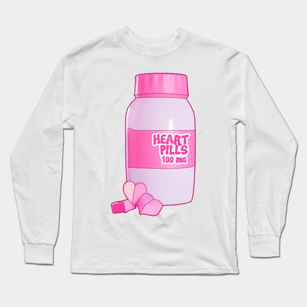 Bottled Heart Pills Long Sleeve T-Shirt by VelvepeachShop